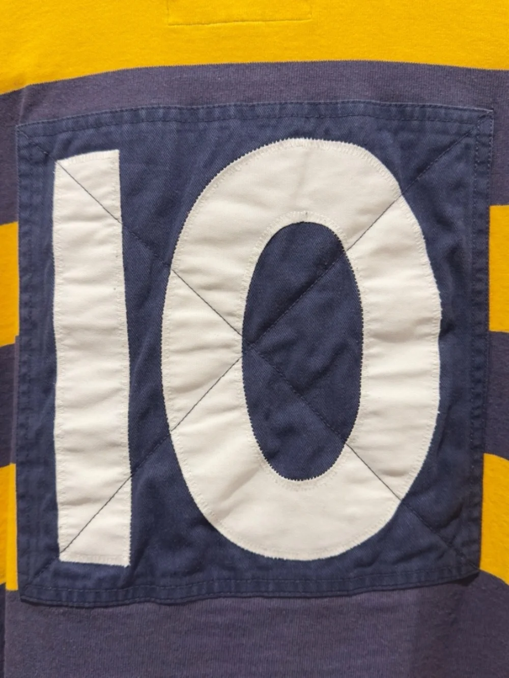 RARE Rugby Ralph Lauren XL Number 10 Classic Rugby Fit Yellow Navy